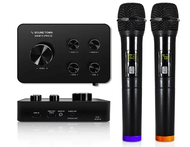 Sound Town Wireless Microphone Karaoke Mixer System
