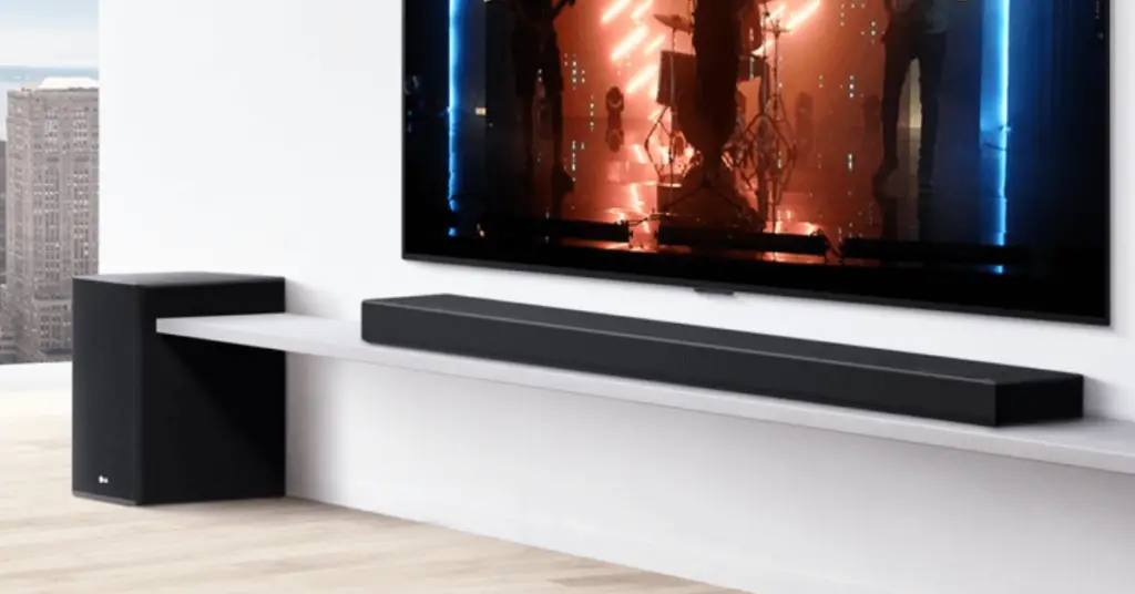 LG Soundbar And TV
